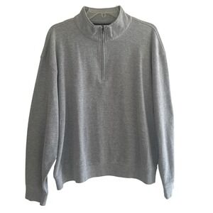 Heritage Cross Euro Tech Mens Quarter Zip Pullover Heather Gray Large RN107828